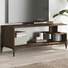 TV staliukas TV spintelė, ruda, 102x40x41cm, apdirbta mediena ir plienas