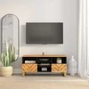 TV staliukas TV spintelė, ruda ir juoda, 100x33,5x46cm, mango masyvas