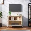 TV staliukas TV spintelė su durelėmis, ąžuolo, 60x35x45cm, mediena
