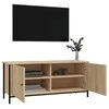 TV staliukas TV spintelė su durelėmis, ąžuolo, 102x35x45cm, apdirbta mediena