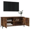 TV staliukas TV spintelė su durelėmis, dūminio ąžuolo, 102x35x45cm, mediena