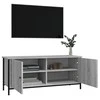 TV staliukas TV spintelė su durelėmis, pilka ąžuolo, 102x35x45cm, mediena