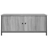 TV staliukas TV spintelė su durelėmis, pilka ąžuolo, 102x35x45cm, mediena