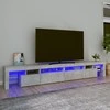 TV staliukas TV spintelė su LED apšvietimu, betono pilka, 260x36,5x40cm