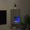 TV staliukas TV spintelė su LED lemputėmis, pilka ąžuolo, 30,5x30x60cm