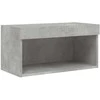 TV staliukas TV spintelė su LED lemputėmis, betono pilka, 60x30x30cm