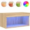 TV staliukas TV spintelė su LED lemputėmis, ąžuolo spalvos, 60x30x30cm