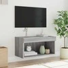 TV staliukas TV spintelė su LED lemputėmis, pilka ąžuolo, 60x30x30cm