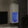 TV staliukas TV spintelė su LED lemputėmis, baltos spalvos, 40,5x30x102cm
