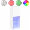 TV staliukas TV spintelė su LED lemputėmis, baltos spalvos, 40,5x30x102cm