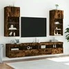 TV staliukas TV spintelė su LED lemputėmis, dūminio ąžuolo, 40,5x30x90cm
