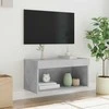 TV staliukas TV spintelė su LED lemputėmis, betono pilka, 60x30x30cm