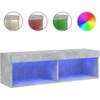 TV staliukas TV spintelė su LED lemputėmis, betono pilka, 100x30x30cm