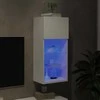 TV staliukas TV spintelė su LED lemputėmis, baltos spalvos, 40,5x30x90cm