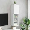 TV staliukas TV spintelė su LED lemputėmis, baltos spalvos, 30,5x30x102cm