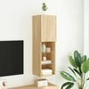 TV staliukas TV spintelė su LED lemputėmis, ąžuolo spalvos, 30,5x30x102cm