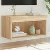 TV staliukas TV spintelė su LED lemputėmis, ąžuolo spalvos, 60x30x30cm