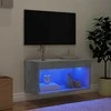 TV staliukas TV spintelė su LED lemputėmis, betono pilka, 60x30x30cm