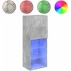 TV staliukas TV spintelė su LED lemputėmis, betono pilka, 40,5x30x102cm