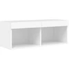 TV staliukas TV spintelė su LED lemputėmis, baltos spalvos, 80x30x30cm