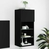 TV staliukas TV spintelė su LED lemputėmis, juodos spalvos, 40,5x30x90cm