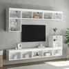 TV staliukas TV spintelė su LED lemputėmis, baltos spalvos, 80x30x30cm
