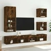 TV staliukas TV spintelė su LED lemputėmis, dūminio ąžuolo, 40,5x30x102cm