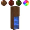 TV staliukas TV spintelė su LED lemputėmis, ruda ąžuolo, 30,5x30x102cm