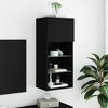 TV staliukas TV spintelė su LED lemputėmis, juodos spalvos, 40,5x30x90cm