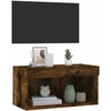 TV staliukas TV spintelė su LED lemputėmis, dūminio ąžuolo, 60x30x30cm