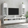 TV staliukas TV spintelė su LED lemputėmis, baltos spalvos, 30,5x30x90cm
