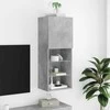 TV staliukas TV spintelė su LED lemputėmis, betono pilka, 40,5x30x102cm
