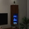 TV staliukas TV spintelė su LED lemputėmis, ruda ąžuolo, 30,5x30x102cm