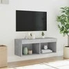 TV staliukas TV spintelė su LED lemputėmis, betono pilka, 80x30x30cm