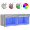 TV staliukas TV spintelė su LED lemputėmis, pilka ąžuolo, 80x30x30cm