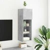 TV staliukas TV spintelė su LED lemputėmis, betono pilka, 30,5x30x90cm