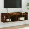 TV staliukas TV spintelė su LED lemputėmis, dūminio ąžuolo, 100x30x30cm