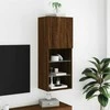 TV staliukas TV spintelė su LED lemputėmis, ruda ąžuolo, 40,5x30x102cm