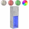 TV staliukas TV spintelė su LED lemputėmis, betono pilka, 30,5x30x102cm