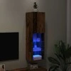 TV staliukas TV spintelė su LED lemputėmis, medienos spalvos, 30,5x30x102cm