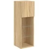 TV staliukas TV spintelė su LED lemputėmis, ąžuolo spalvos, 30,5x30x90cm