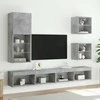 TV staliukas TV spintelė su LED lemputėmis, betono pilka, 40,5x30x102cm
