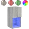 TV staliukas TV spintelė su LED lemputėmis, pilka ąžuolo, 30,5x30x60cm