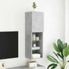 TV staliukas TV spintelė su LED lemputėmis, betono pilka, 30,5x30x102cm