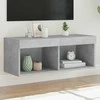 TV staliukas TV spintelė su LED lemputėmis, betono pilka, 80x30x30cm