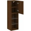 TV staliukas TV spintelė su LED lemputėmis, ruda ąžuolo, 30,5x30x102cm
