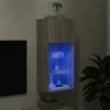 TV staliukas TV spintelė su LED lemputėmis, pilka ąžuolo, 40,5x30x90cm