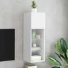 TV staliukas TV spintelė su LED lemputėmis, baltos spalvos, 30,5x30x90cm