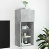 TV staliukas TV spintelė su LED lemputėmis, betono pilka, 40,5x30x90cm