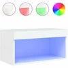 TV staliukas TV spintelė su LED lemputėmis, baltos spalvos, 60x30x30cm